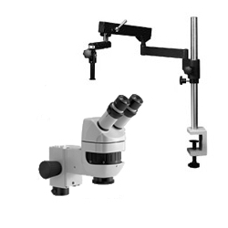 Motic K-400 Stereo Microscope on Clamping Articulated Arm
