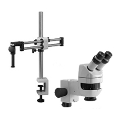 Motic K-400 Stereo Microscope on Clamping Ball Bearing Boom Stand