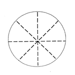 KR308 Dashed Crossline Reticle with 45 Degree Increment