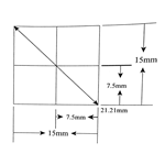 KR489 Grid Reticle 4 Squares 15mm x 15mm