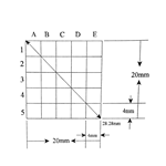 KR496 Grid Reticle 25 Squares 20mm x 20mm