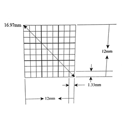 KR461 Grid Reticle 81 Squares 12mm x 12mm