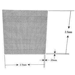 KR464 Grid Reticle 2,500 Squares 2.5mm x 2.5mm