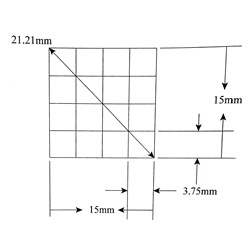 KR485 Grid Reticle 16 Squares 15mm x 15mm