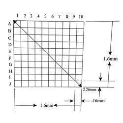 KR494 Grid Reticle 100 Squares 1.6mm x 1.6mm