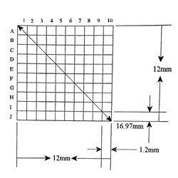 KR497 Grid Reticle 100 Squares 12mm x 12mm