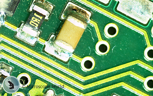 Circuit Board under Stereo Microscope with LED Ring Light Circuit Board under Stereo Microscope